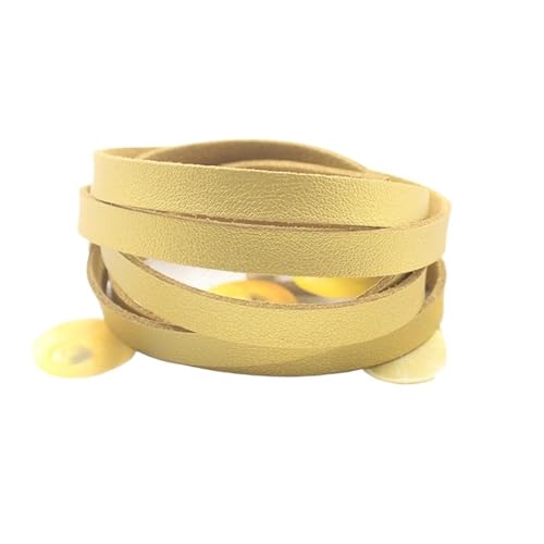 ZYFHYU 1meter 10MM Flache Leder Bunte Lederband Schnur String Seil DIY Halskette Armband Machen für Armbänder Halskette Schmuck(Gold) von ZYFHYU