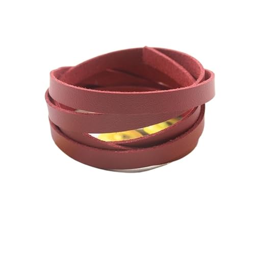 ZYFHYU 1meter 10MM Flache Leder Bunte Lederband Schnur String Seil DIY Halskette Armband Machen für Armbänder Halskette Schmuck(Red) von ZYFHYU