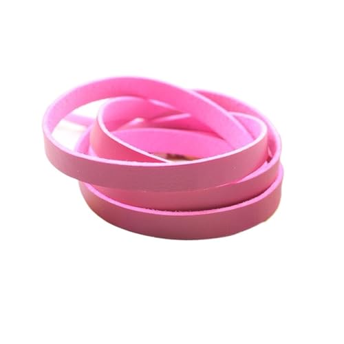 ZYFHYU 1meter 10MM Flache Leder Bunte Lederband Schnur String Seil DIY Halskette Armband Machen für Armbänder Halskette Schmuck(Rose red) von ZYFHYU