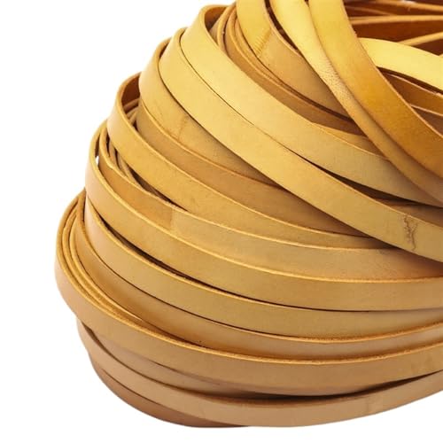 ZYFHYU 2 Meter Echtleder Kordel Streifen Flachseil Schnur DIY Vintage Armband Halskette Geflochten Handwerk Schmuckherstellung 10x2mm für Armbänder Halskette Schmuck(Primary Color) von ZYFHYU