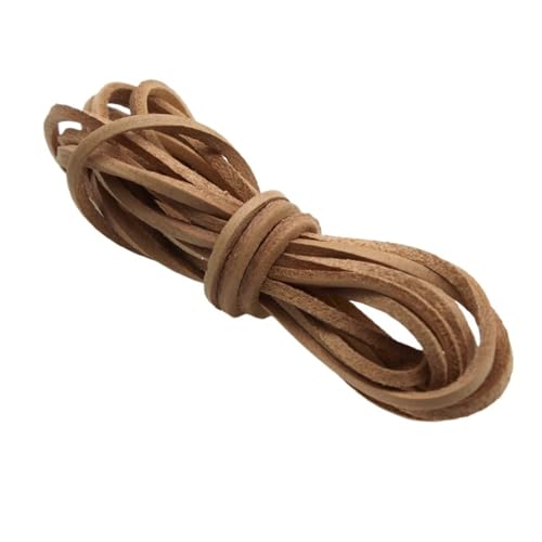 ZYFHYU 2 Meter echtes echtes Lederband, rund, flach, Seil, Schnur for die Herstellung von DIY-Halsketten, Armbändern und Schmuck für Armbänder Halskette Schmuck(Flat 3x2mm) von ZYFHYU