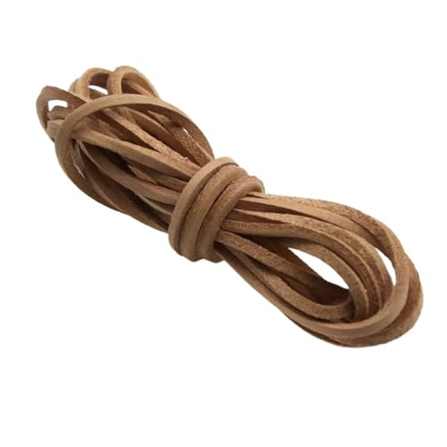 ZYFHYU 2 Meter echtes echtes Lederband, rund, flach, Seil, Schnur for die Herstellung von DIY-Halsketten, Armbändern und Schmuck für Armbänder Halskette Schmuck(Flat 4x2mm) von ZYFHYU