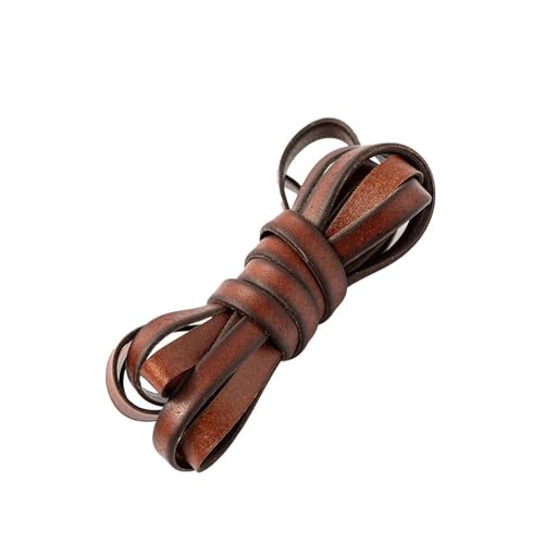 ZYFHYU 2 m Flache Kordel aus echtem Leder for Schnüren, Flechtschnur for DIY-Armbänder, Halsketten, Schmuckherstellung, Material for Basteln für Armbänder Halskette Schmuck(4mm) von ZYFHYU