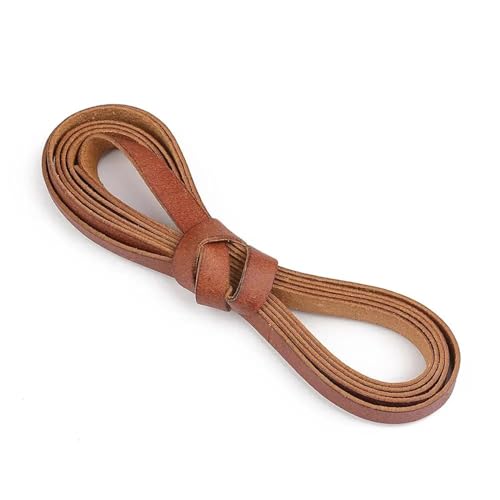 ZYFHYU 2m Vintage Echtleder Kordel Streifen rund/flach Seil Schnur DIY Armband Halskette geflochten Handwerk Schmuckherstellung für Armbänder Halskette Schmuck(Flat 10x1.5mm) von ZYFHYU