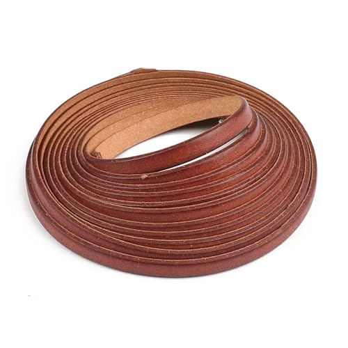 ZYFHYU 2m Vintage Echtleder Kordel Streifen rund/flach Seil Schnur DIY Armband Halskette geflochten Handwerk Schmuckherstellung für Armbänder Halskette Schmuck(Flat 4x1.5mm) von ZYFHYU