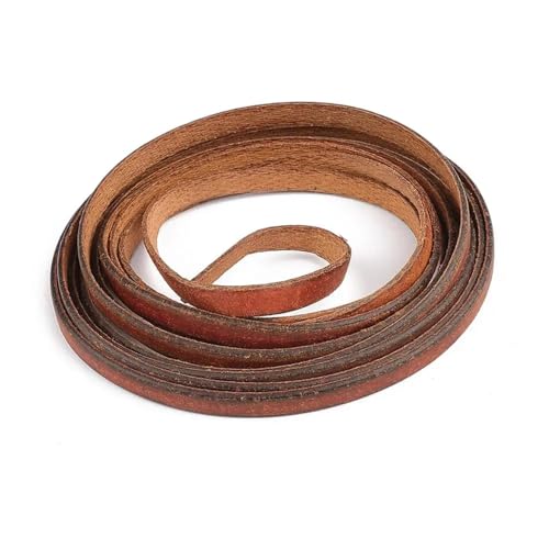 ZYFHYU 2m Vintage Echtleder Kordel Streifen rund/flach Seil Schnur DIY Armband Halskette geflochten Handwerk Schmuckherstellung für Armbänder Halskette Schmuck(Flat 6x1.5mm) von ZYFHYU
