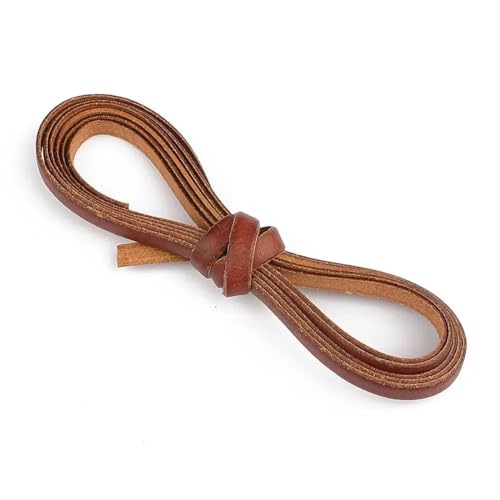 ZYFHYU 2m Vintage Echtleder Kordel Streifen rund/flach Seil Schnur DIY Armband Halskette geflochten Handwerk Schmuckherstellung für Armbänder Halskette Schmuck(Flat 8x1.5mm) von ZYFHYU