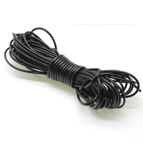ZYFHYU 2m schwarzes echtes Lederband, rund, flach, Lederseil, passend for Halsketten, Armbänder, DIY Schmuckherstellung für Armbänder Halskette Schmuck(Round 1.5mm) von ZYFHYU