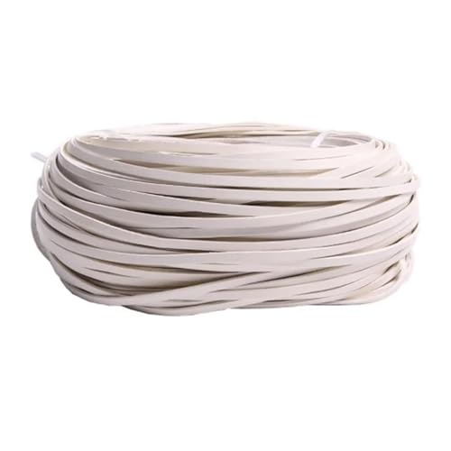 ZYFHYU 5 Meter Bunte Flache Kordel aus echtem Leder for Selbermachen von Armbändern, Seilschnur zur Schmuckherstellung für Armbänder Halskette Schmuck(Beige,6mm) von ZYFHYU