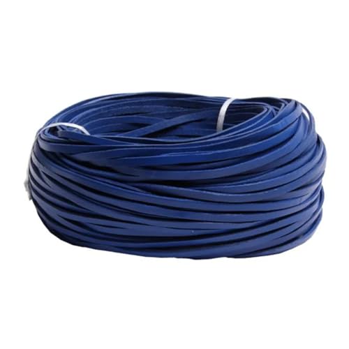 ZYFHYU 5 Meter Bunte Flache Kordel aus echtem Leder for Selbermachen von Armbändern, Seilschnur zur Schmuckherstellung für Armbänder Halskette Schmuck(Blue01,3mm) von ZYFHYU