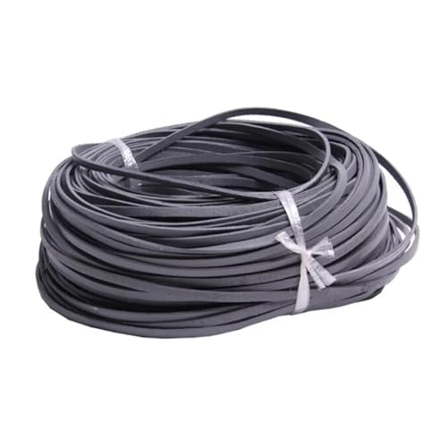 ZYFHYU 5 Meter Bunte Flache Kordel aus echtem Leder for Selbermachen von Armbändern, Seilschnur zur Schmuckherstellung für Armbänder Halskette Schmuck(Gray,3mm) von ZYFHYU