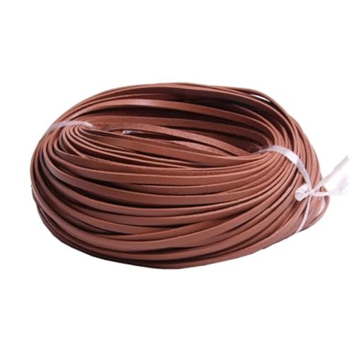 ZYFHYU 5 Meter Bunte Flache Kordel aus echtem Leder for Selbermachen von Armbändern, Seilschnur zur Schmuckherstellung für Armbänder Halskette Schmuck(Khaki,10mm) von ZYFHYU