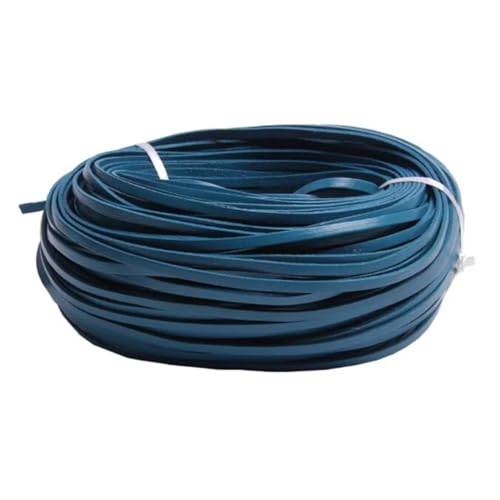 ZYFHYU 5 Meter Bunte Flache Kordel aus echtem Leder for Selbermachen von Armbändern, Seilschnur zur Schmuckherstellung für Armbänder Halskette Schmuck(Lake Blue,5mm) von ZYFHYU