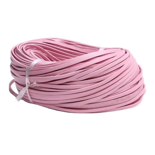 ZYFHYU 5 Meter Bunte Flache Kordel aus echtem Leder for Selbermachen von Armbändern, Seilschnur zur Schmuckherstellung für Armbänder Halskette Schmuck(Pink,3mm) von ZYFHYU
