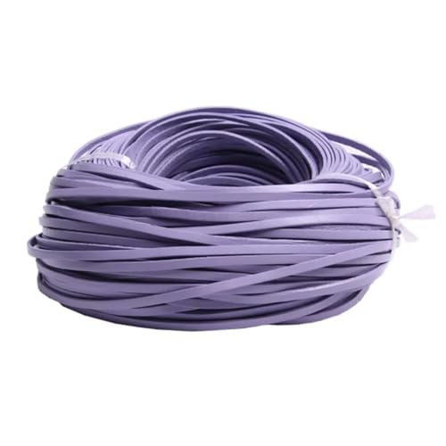 ZYFHYU 5 Meter Bunte Flache Kordel aus echtem Leder for Selbermachen von Armbändern, Seilschnur zur Schmuckherstellung für Armbänder Halskette Schmuck(Purple,3mm) von ZYFHYU