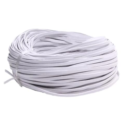 ZYFHYU 5 Meter Bunte Flache Kordel aus echtem Leder for Selbermachen von Armbändern, Seilschnur zur Schmuckherstellung für Armbänder Halskette Schmuck(White,5mm) von ZYFHYU