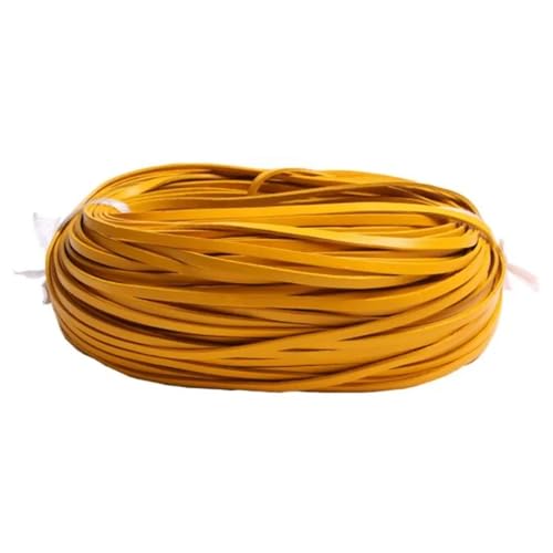 ZYFHYU 5 Meter Bunte Flache Kordel aus echtem Leder for Selbermachen von Armbändern, Seilschnur zur Schmuckherstellung für Armbänder Halskette Schmuck(Yellow,3mm) von ZYFHYU