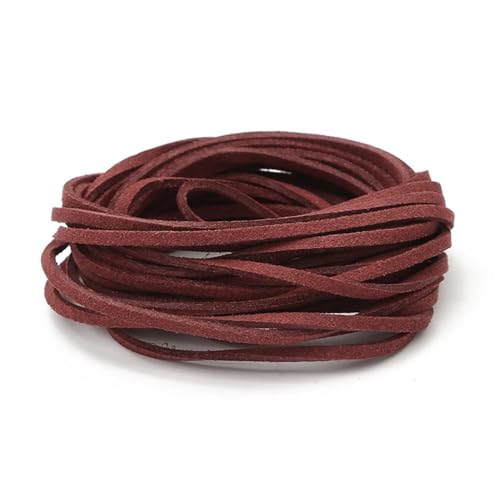 ZYFHYU Flache geflochtene Kordel aus Wildleder, Samt, Lederseil, handgefertigt, Fadenschnur for die Herstellung von DIY-Schmuck, Armbändern und Schmuck für Armbänder Halskette Schmuck(01,1M) von ZYFHYU