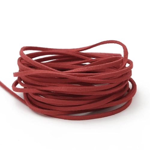 ZYFHYU Flache geflochtene Kordel aus Wildleder, Samt, Lederseil, handgefertigt, Fadenschnur for die Herstellung von DIY-Schmuck, Armbändern und Schmuck für Armbänder Halskette Schmuck(03,1M) von ZYFHYU