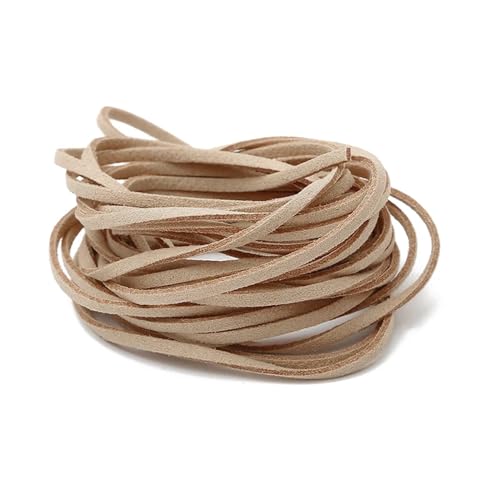 ZYFHYU Flache geflochtene Kordel aus Wildleder, Samt, Lederseil, handgefertigt, Fadenschnur for die Herstellung von DIY-Schmuck, Armbändern und Schmuck für Armbänder Halskette Schmuck(06,4M) von ZYFHYU