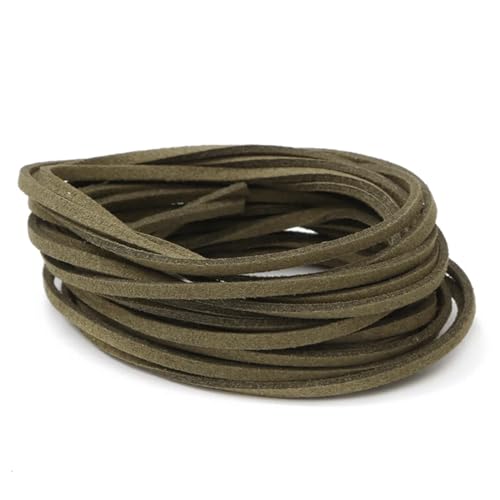 ZYFHYU Flache geflochtene Kordel aus Wildleder, Samt, Lederseil, handgefertigt, Fadenschnur for die Herstellung von DIY-Schmuck, Armbändern und Schmuck für Armbänder Halskette Schmuck(09,4M) von ZYFHYU