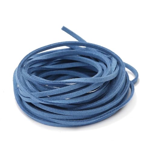 ZYFHYU Flache geflochtene Kordel aus Wildleder, Samt, Lederseil, handgefertigt, Fadenschnur for die Herstellung von DIY-Schmuck, Armbändern und Schmuck für Armbänder Halskette Schmuck(13,1M) von ZYFHYU