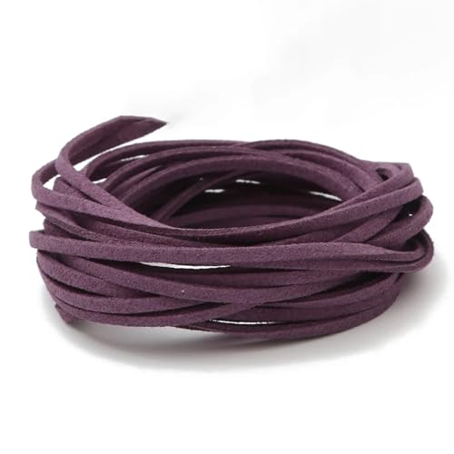 ZYFHYU Flache geflochtene Kordel aus Wildleder, Samt, Lederseil, handgefertigt, Fadenschnur for die Herstellung von DIY-Schmuck, Armbändern und Schmuck für Armbänder Halskette Schmuck(14,4M) von ZYFHYU