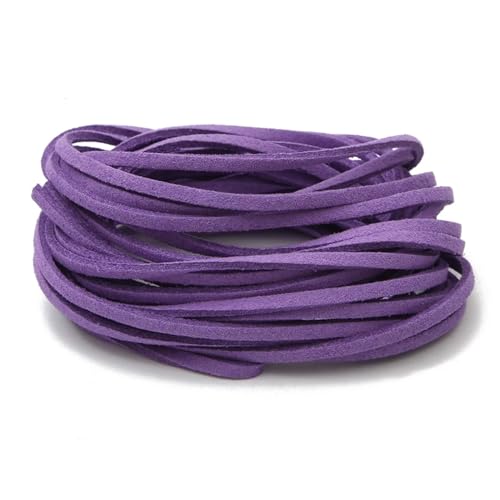 ZYFHYU Flache geflochtene Kordel aus Wildleder, Samt, Lederseil, handgefertigt, Fadenschnur for die Herstellung von DIY-Schmuck, Armbändern und Schmuck für Armbänder Halskette Schmuck(15,1M) von ZYFHYU