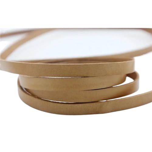ZYFHYU Flacher Streifen aus Rindsleder, echte Kordel, farbig beschichtet, for selbstgemachte Armbänder und Halsketten, 8 mm Breite, 2 mm Dicke, 1 Yard für Armbänder Halskette Schmuck(Natural) von ZYFHYU
