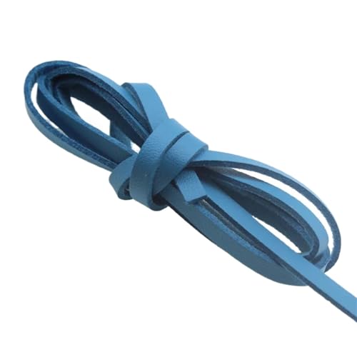 ZYFHYU Flaches Wildlederband, weiches Lederband, Schnurseil for die Herstellung von Halsketten, Armbändern und Schmuck for Selbermachen für Armbänder Halskette Schmuck(Blue,4mm 5 Meters) von ZYFHYU