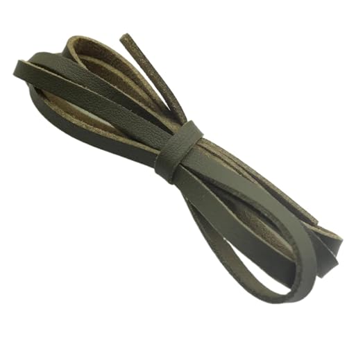 ZYFHYU Flaches Wildlederband, weiches Lederband, Schnurseil for die Herstellung von Halsketten, Armbändern und Schmuck for Selbermachen für Armbänder Halskette Schmuck(Dark Green,5mm 5 Meters) von ZYFHYU