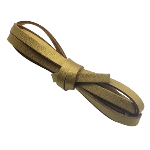 ZYFHYU Flaches Wildlederband, weiches Lederband, Schnurseil for die Herstellung von Halsketten, Armbändern und Schmuck for Selbermachen für Armbänder Halskette Schmuck(Gold,5mm 5 Meters) von ZYFHYU