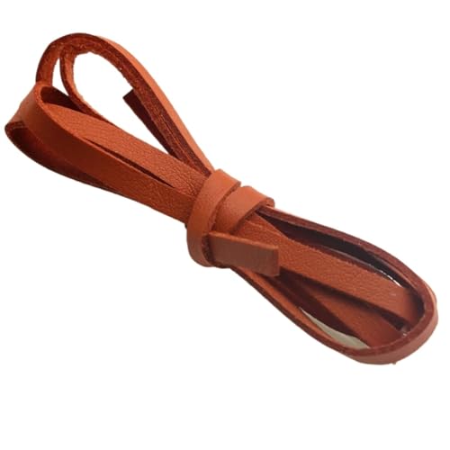 ZYFHYU Flaches Wildlederband, weiches Lederband, Schnurseil for die Herstellung von Halsketten, Armbändern und Schmuck for Selbermachen für Armbänder Halskette Schmuck(Orange,4mm 5 Meters) von ZYFHYU