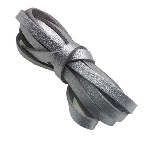 ZYFHYU Flaches Wildlederband, weiches Lederband, Schnurseil for die Herstellung von Halsketten, Armbändern und Schmuck for Selbermachen für Armbänder Halskette Schmuck(Silver,2.6mm 5 Meters) von ZYFHYU