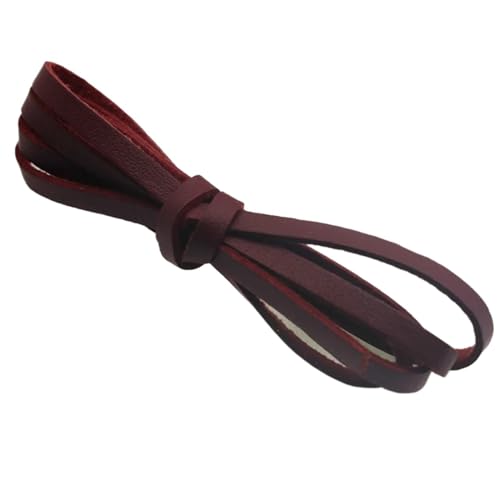 ZYFHYU Flaches Wildlederband, weiches Lederband, Schnurseil for die Herstellung von Halsketten, Armbändern und Schmuck for Selbermachen für Armbänder Halskette Schmuck(Wine red,2.6mm 5 Meters) von ZYFHYU