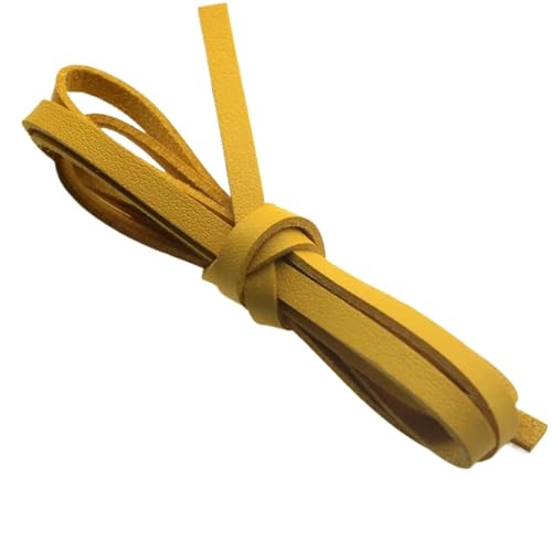 ZYFHYU Flaches Wildlederband, weiches Lederband, Schnurseil for die Herstellung von Halsketten, Armbändern und Schmuck for Selbermachen für Armbänder Halskette Schmuck(Yellow,10mm 5 Meters) von ZYFHYU