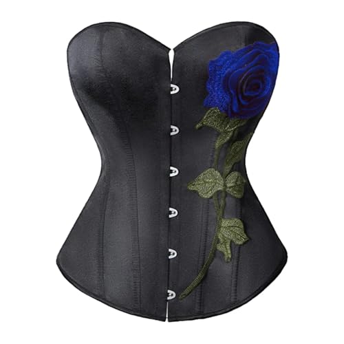 ZYFHYU Korsett-Oberteil, schwarzes Damen-Korsett, Satinstoff, Geraffter Taillenformer für Damen(Style2,XXL) von ZYFHYU