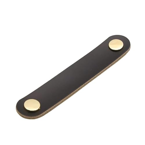 ZYFHYU Ledergriff Kleiderschrank Tür Schublade zieht Küchenschrank Knöpfe Schrank Türgriffe Kleiderschrank Möbelgriff für schränke(6887-black-96mm) von ZYFHYU