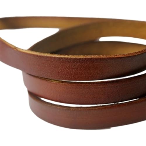 ZYFHYU Lederstreifen Flaches Lederband Braun Beschichtet Echtleder Streifen Flachband 10mmx2mm für Armbänder Halskette Schmuck(5 Yards) von ZYFHYU