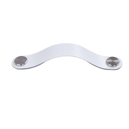 ZYFHYU Möbelgriffe aus Leder for Küchenschränke, Aufbewahrung, Türknöpfe, Schuhschränke, Kleiderschrank, Schubladengriffe für schränke(128mmWhite-Silver) von ZYFHYU