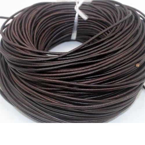 ZYFHYU Retro Echtes Lederband Rund/Flach Strang Leder Seil Fit Halskette Armbänder DIY Schmuck für Armbänder Halskette Schmuck(Round 3mm) von ZYFHYU