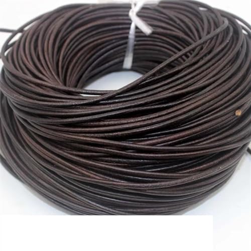ZYFHYU Retro Echtes Lederband Rund/Flach Strang Leder Seil Fit Halskette Armbänder DIY Schmuck für Armbänder Halskette Schmuck(Round 8mm) von ZYFHYU