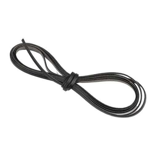 ZYFHYU Retro-echtes echtes Lederband, rund, flach, Seil, Schnur for DIY Halskette, Armband, Schmuckband für Armbänder Halskette Schmuck(Black,1Mx3mm) von ZYFHYU