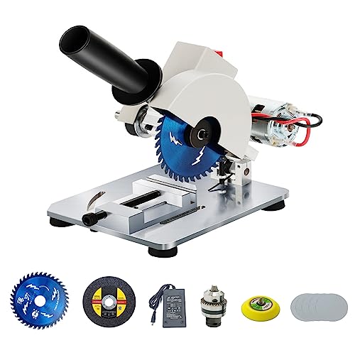 4" Mini-Tischkreissäge, tragbar, elektrisch, kleine Hobby-Kappsäge, 0–45° Winkel und höhenverstellbar, 9000 U/min, Tisch-Trennsäge für die Holzbearbeitung mit 2 Sägeblättern, Schneidemaschine aus Al 4" Mini-Tischkreissäge, tragbar, elektrisch, kleine Hobby-Kappsäge, 0–45° Winkel und höhenverstellbar, 9000 U/min, Tisch-Trennsäge für die Holzbearbeitung mit 2 Sägeblättern, Schneidemaschine aus Al von ZYGPH