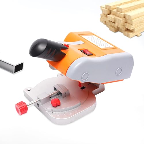 Mini-Tischkreissäge, Gehrungs-Mini-Tischkreissäge, 60 W, Mini-Gehrungskreissäge, Gehrungsschnitt von 0° bis 45°, Miniatur-Verbundschnitt mit Klemmwerkzeug, 7800 U/min für Metall, Holz und Kunststoff von ZYGPH