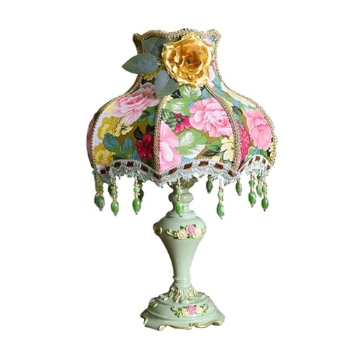 ZYGPH Viktorianische Tischlampe mit Blumenmuster, europäische Pastorale grüne Stoff-Schreibtischlampe mit Schmucksteinen für Romantisches Vintage-Dekor ZYGPH Viktorianische Tischlampe mit Blumenmuster, europäische Pastorale grüne Stoff-Schreibtischlampe mit Schmucksteinen für Romantisches Vintage-Dekor von ZYGPH