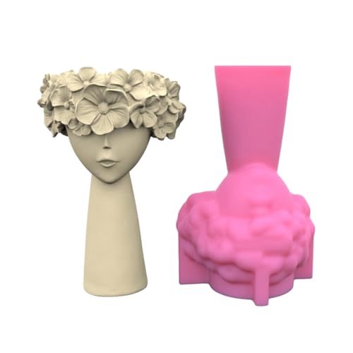 Blumentopf-Form, 3D-Blumenmädchen, Stifthalter, Silikon, Beton, Gips, Pflanzgefäß, Vase, Epoxidharz-Formen Blumentopf-Form, 3D-Blumenmädchen, Stifthalter, Silikon, Beton, Gips, Pflanzgefäß, Vase, Epoxidharz-Formen von ZYHARUKO