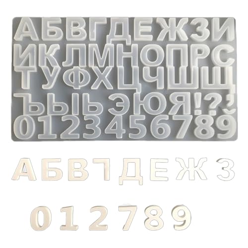 Flexible Silikonform, Alphabet- und Zahlenform, einfach zu bedienen, Buchstaben-Epoxidharz-Form für handgefertigtes Zubehör Flexible Silikonform, Alphabet- und Zahlenform, einfach zu bedienen, Buchstaben-Epoxidharz-Form für handgefertigtes Zubehör von ZYHARUKO
