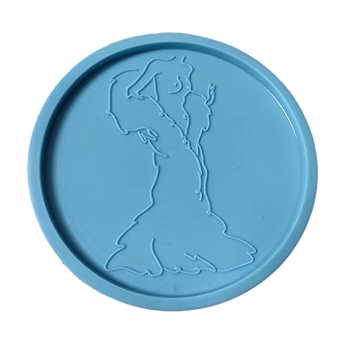 Runde Untersetzer aus Silikon, Epoxidharz, für stilvolle Heimdekoration, handgefertigte Tassenmatte von ZYHARUKO