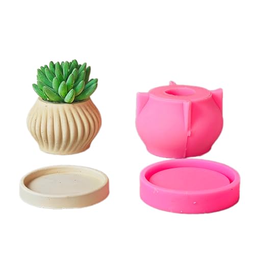 Silikon-Bastelformen, Blumentopf, gestreiftes Muster, Betonformen, Vasenformen, Silikon für Handarbeit von ZYHARUKO